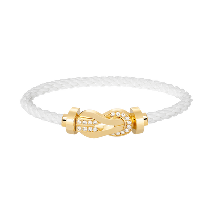 [vivabelle]CHANCE LARGE 8 FIGURE BUCKLE HALF DIAMOND BRACELET GOLD