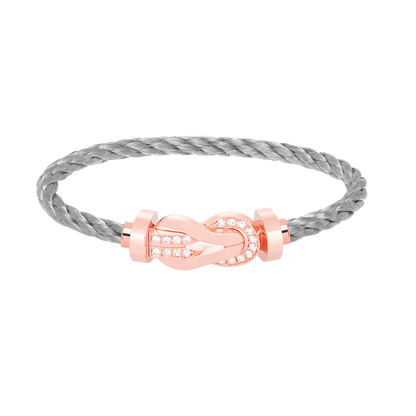 [vivabelle]CHANCE LARGE 8 FIGURE BUCKLE HALF DIAMOND BRACELET ROSE GOLD