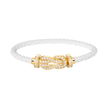 [vivabelle]CHANCE LARGE 8 FIGURE BUCKLE FULLDIAMOND BRACELET GOLD