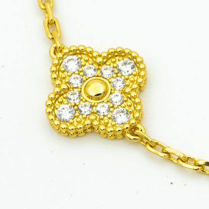 [vivabelle]CLOVER BRACELET 5 MOTIFS GOLD DIAMOND