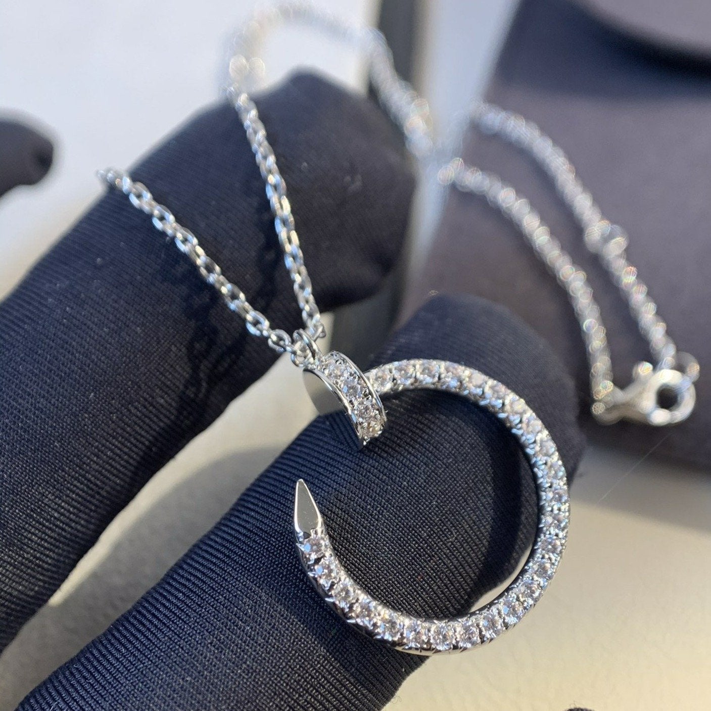 [vivabelle]JUSTE NECKLACE SILVER DIAMONDS
