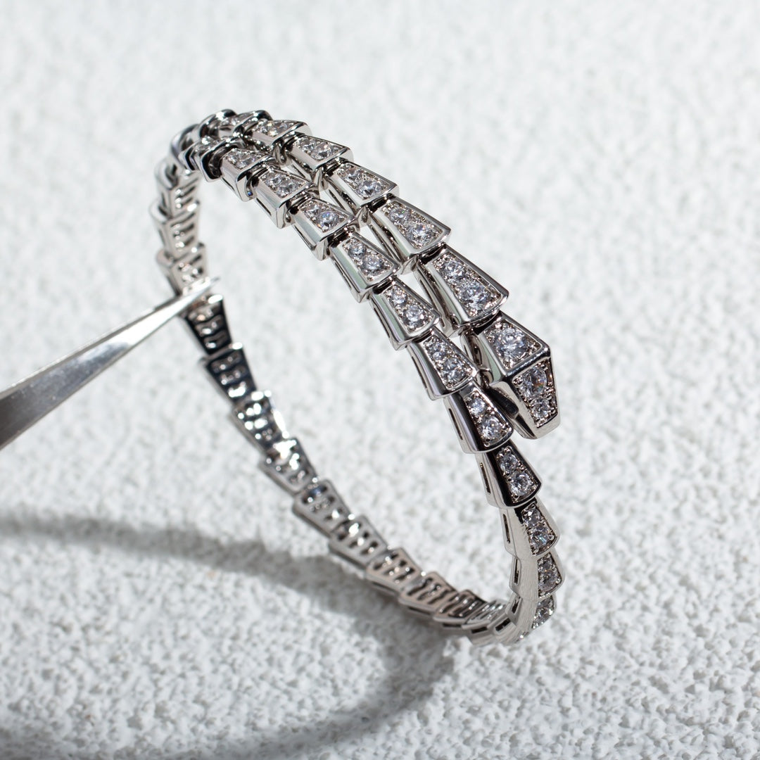 [vivabelle]SERPENTI BRACELET 6MM SILVER DIAMOND