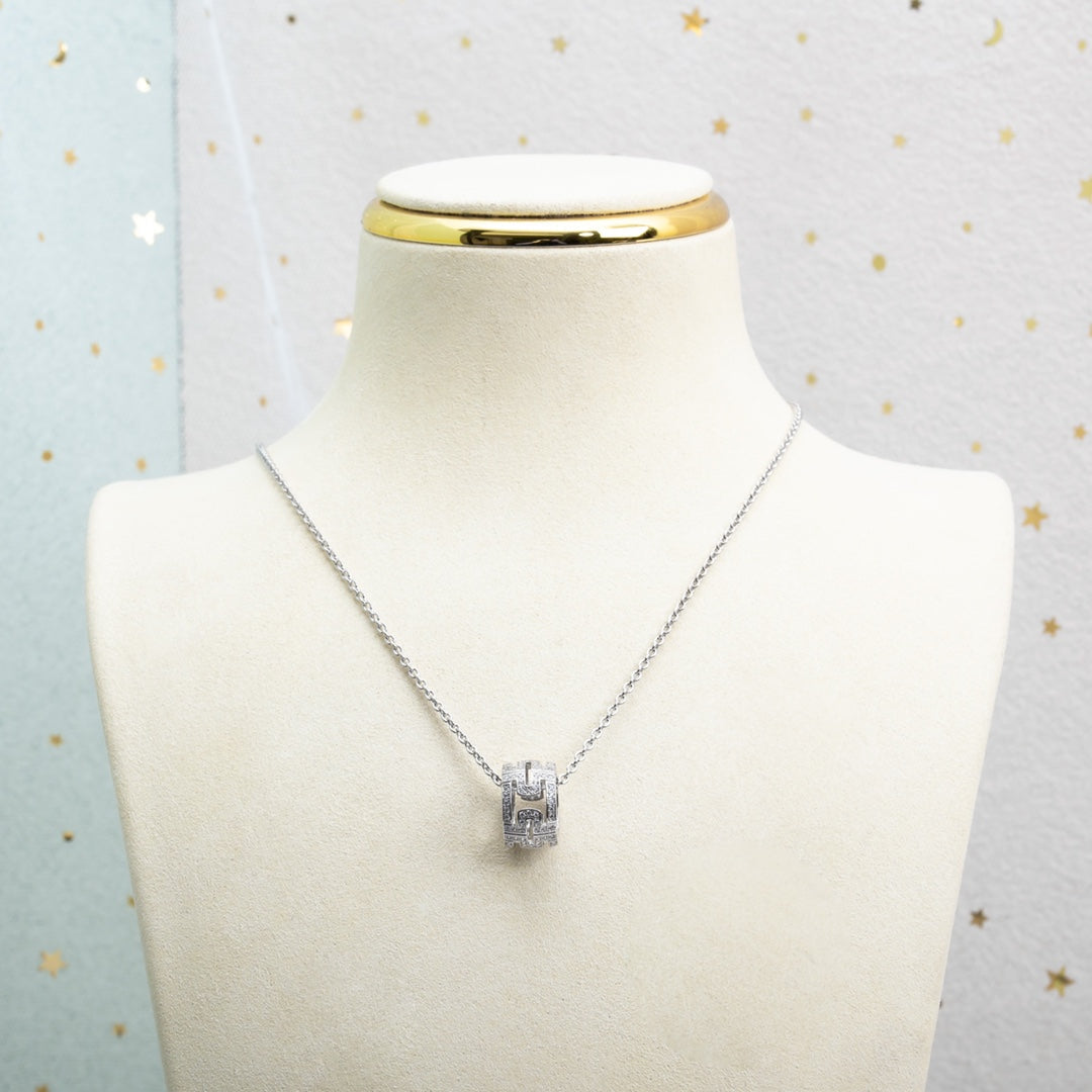 [vivabelle]PARENTESI NECKLACE SILVER DIAMOND