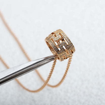 [vivabelle]PARENTESI NECKLACE PINK GOLD DIAMOND