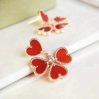 [vivabelle]SWEET CLOVER CARNELIAN EARRINGS