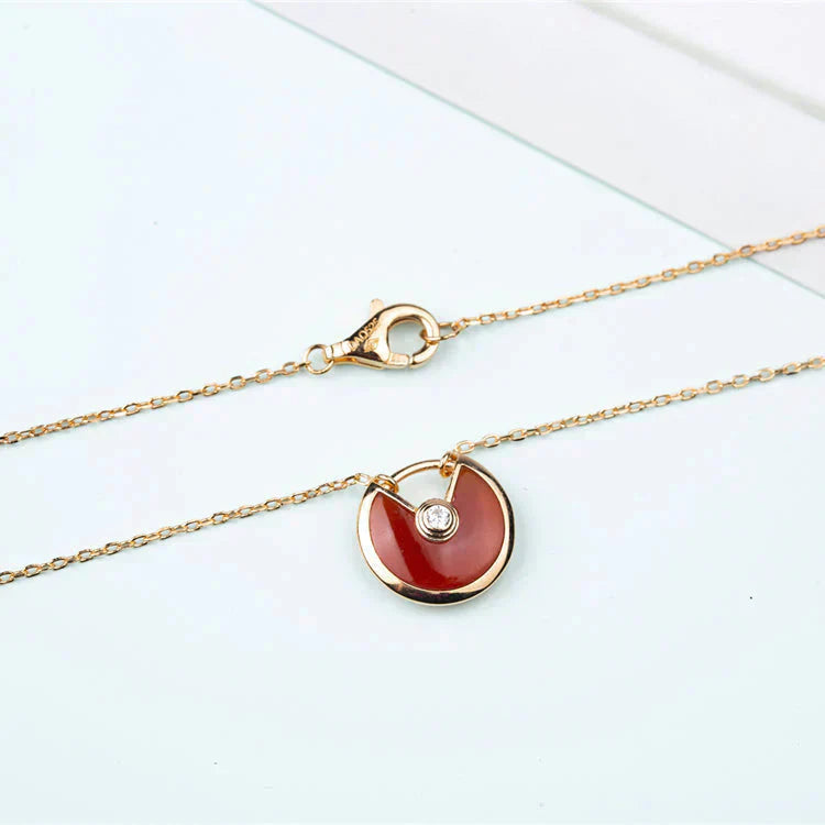 [vivabelle]AMULETTE GOLD CARNELIAN ONYX NECKLACE