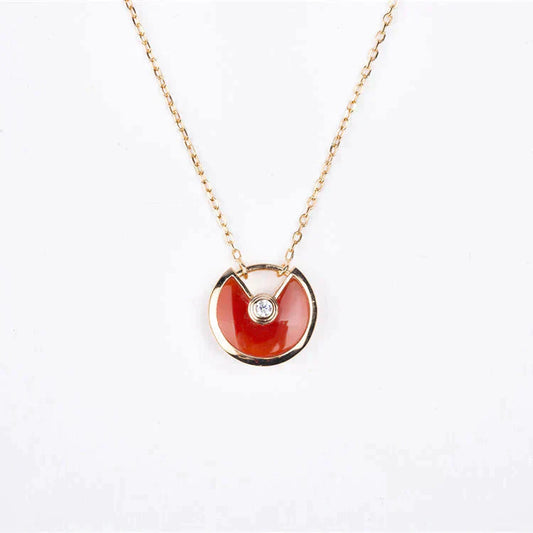 [vivabelle]AMULETTE GOLD CARNELIAN ONYX NECKLACE
