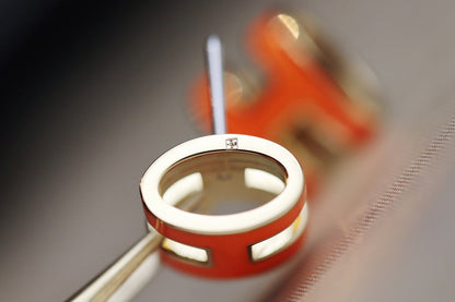 [vivabelle]MINI POP H EARRINGS ORANGE