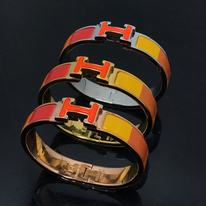 [vivabelle]H BRACELET ORANGE RAINBOW CERAMIC