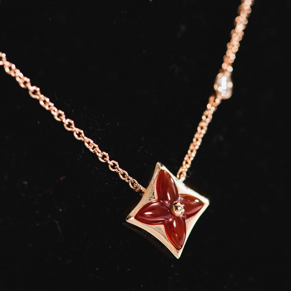 [vivabelle]STAR NECKLACE PINK GOLD 1 DIAMOND