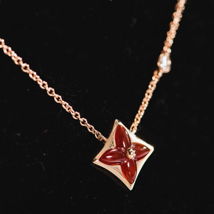 [vivabelle]STAR NECKLACE PINK GOLD 1 DIAMOND