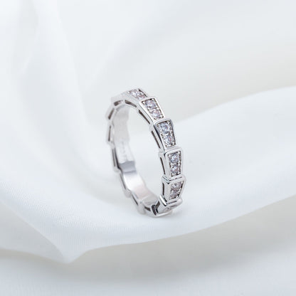 [vivabelle]SERPENTI RING SILVER DIAMOND PAVED 3MM