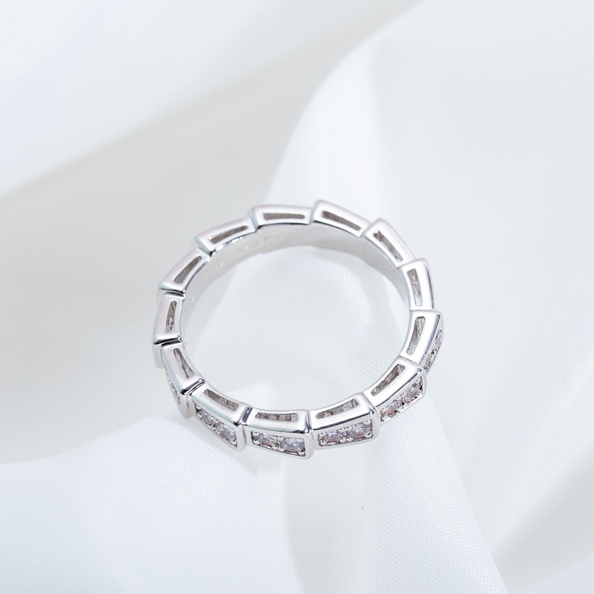 [vivabelle]SERPENTI RING SILVER DIAMOND PAVED 3MM