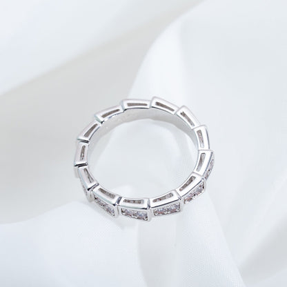 [vivabelle]SERPENTI RING SILVER DIAMOND PAVED 3MM