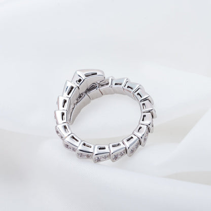 [vivabelle]SERPENTI RING SILVER DIAMOND PAVED 4MM