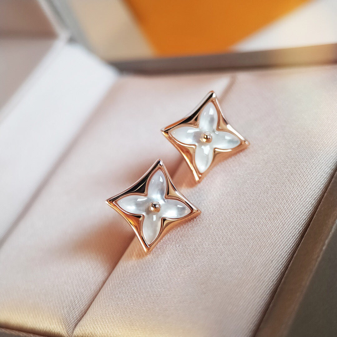 [vivabelle]STAR MOP PINK GOLD EARRINGS