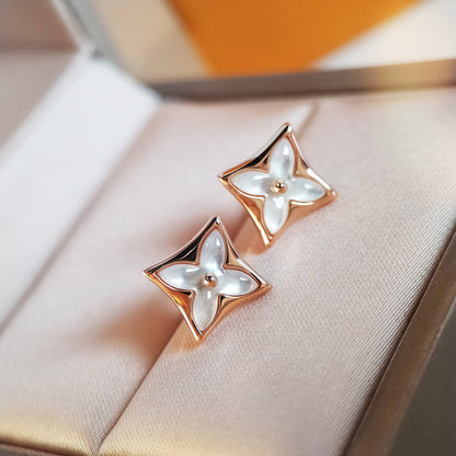 [vivabelle]STAR MOP PINK GOLD EARRINGS