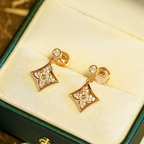 [vivabelle]STAR DIAMONDS EARRINGS GOLD
