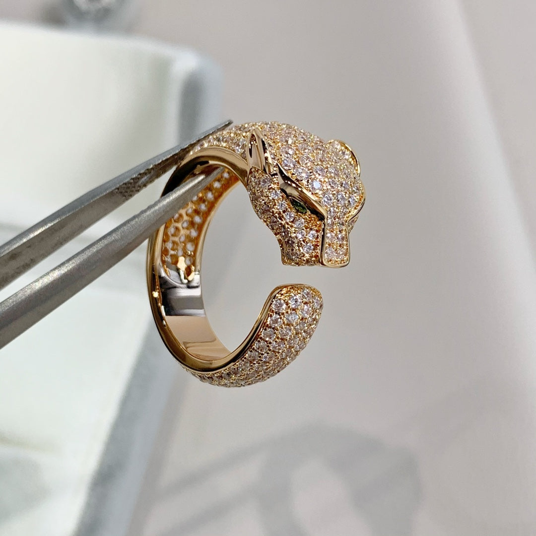 [vivabelle]PANTHERE PINK GOLD DIAMOND RING