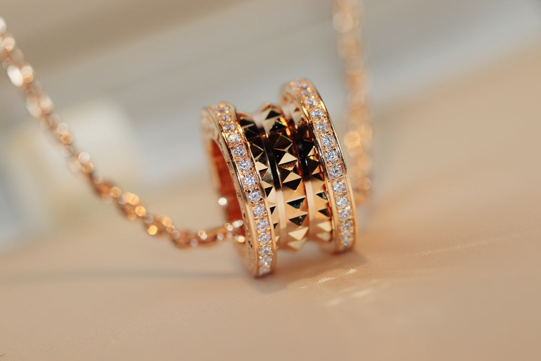 [vivabelle]ZERO 1 ROCK PEDANT PINK GOLD NECKLACE