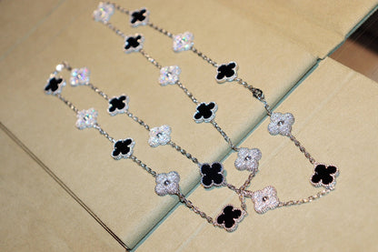 [vivabelle]CLOVER 20 MOTIFS ONYX DIAMOND SILVER