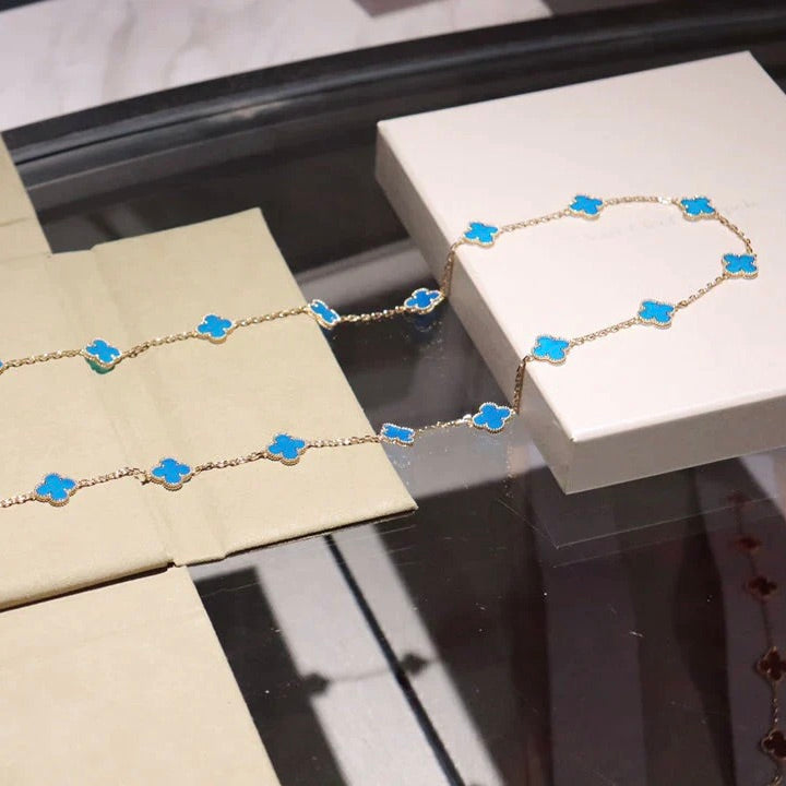 [vivabelle]CLOVER 20 MOTIFS TURQUOISE GOLD