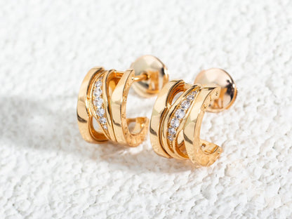 [vivabelle]ZERO 1 PINK GOLD DIAMONDS EARRINGS