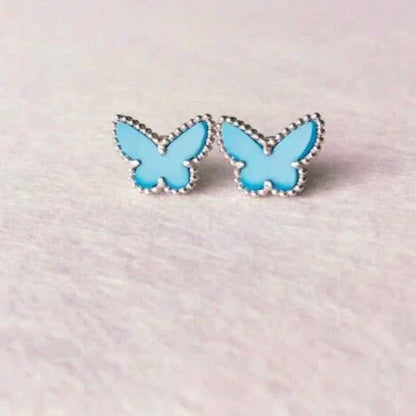 [vivabelle]BUTTERFLY TURQUOISE EARRINGS SILVER