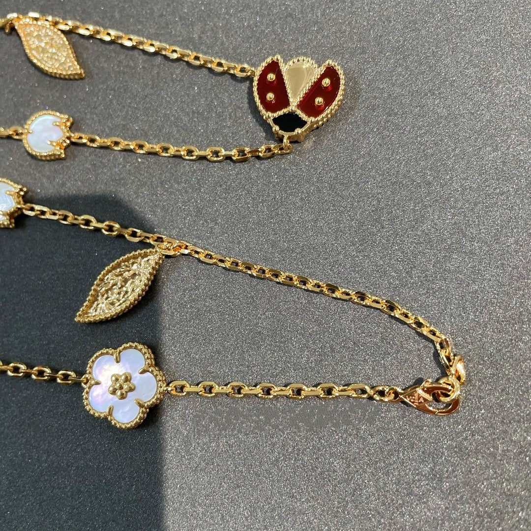 [vivabelle]LUCKY SPRING 15 MOTIFS GOLD NECKLACE