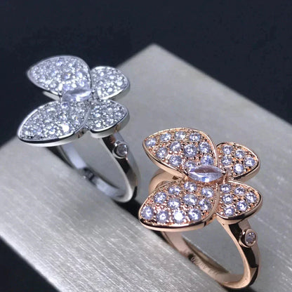 [vivabelle]BUTTERFLY PINK GOLD DIAMOND RING