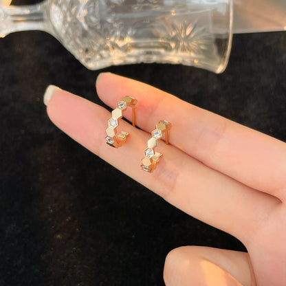 [vivabelle]BEE LOVE DIAMOND HOOP EARRINGS