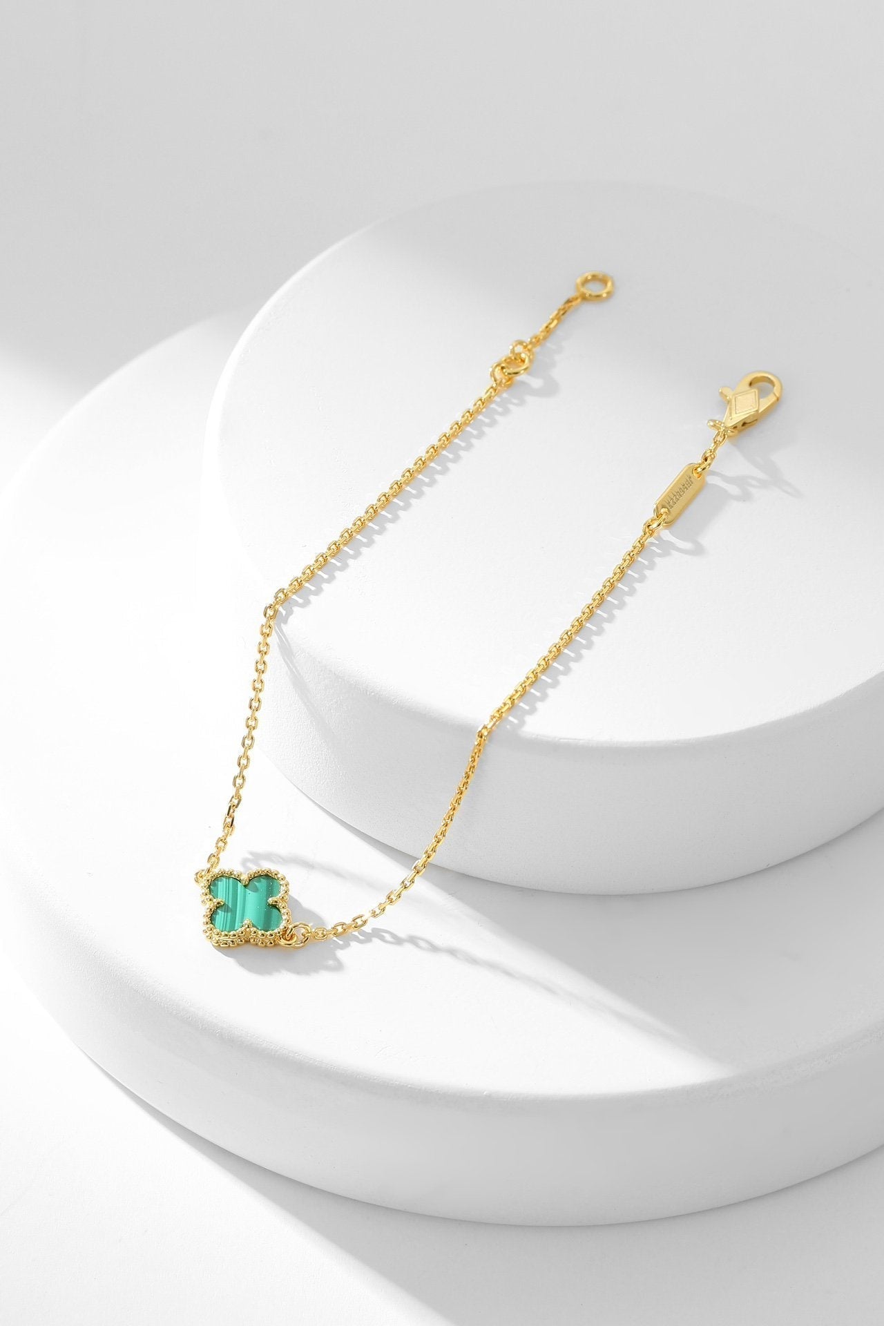[vivabelle]CLOVER BRACELET MALACHITE 1 MOTIF