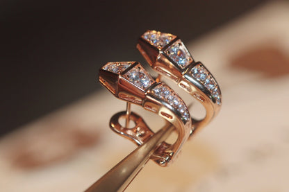 [vivabelle]SERPENT PINK GOLD DIAMOND EARRINGS
