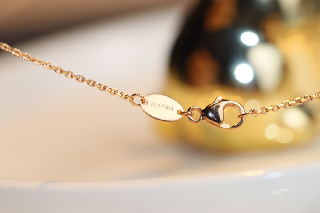 [vivabelle]JEUX MALACHITE 1 DIAMOND PINK GOLD NECKLACE