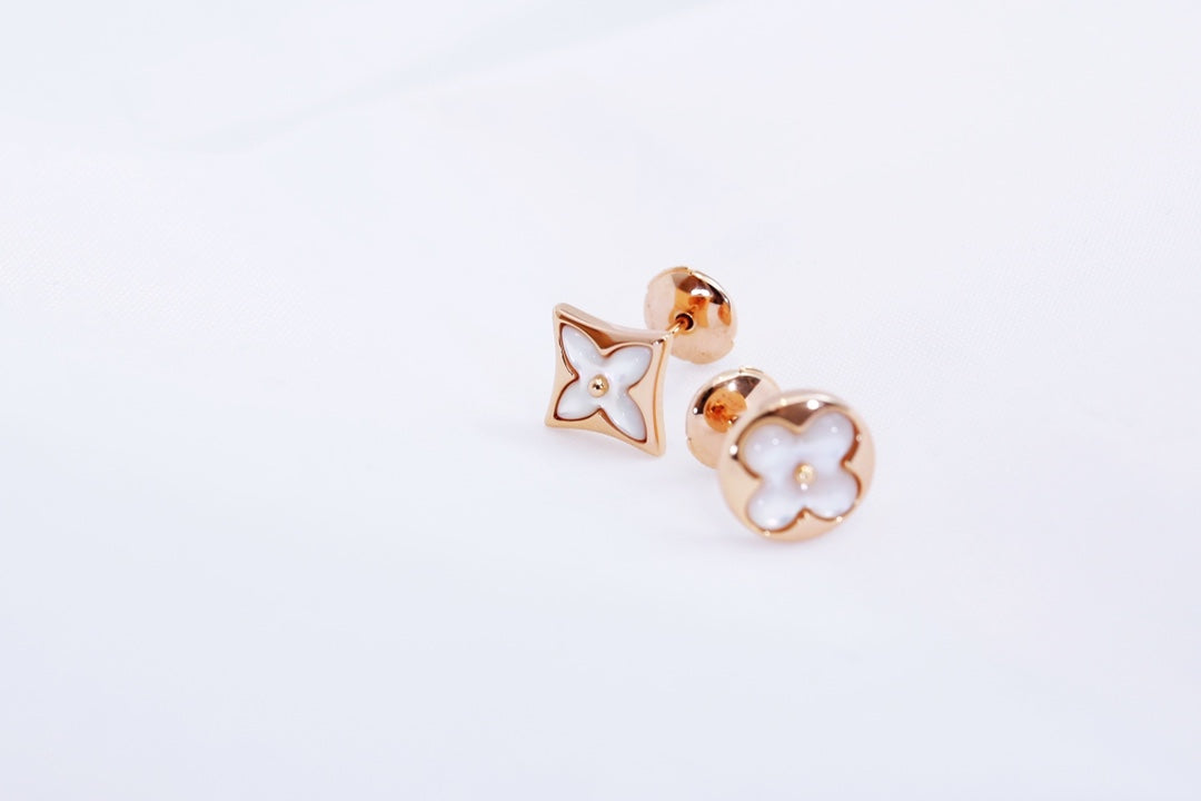 [vivabelle]STAR AND SUN PINK GOLD MOP STUD EARRINGS