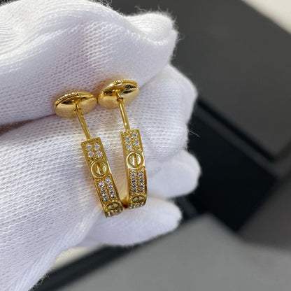 [vivabelle]LOVE DIAMOND GOLD HOOP EARRINGS