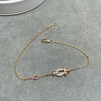[vivabelle]FORCE 10 DIAMOND CHAIN LINK PINK GOLD BRACELET