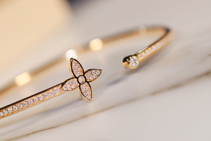 [vivabelle]IDYLLE GOLD OPEN BRACELET DIAMOND PAVED