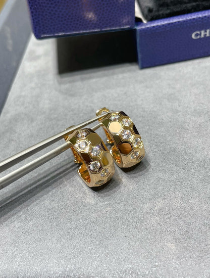 [vivabelle]BEE LOVE DIAMOND HOOP EARRINGS