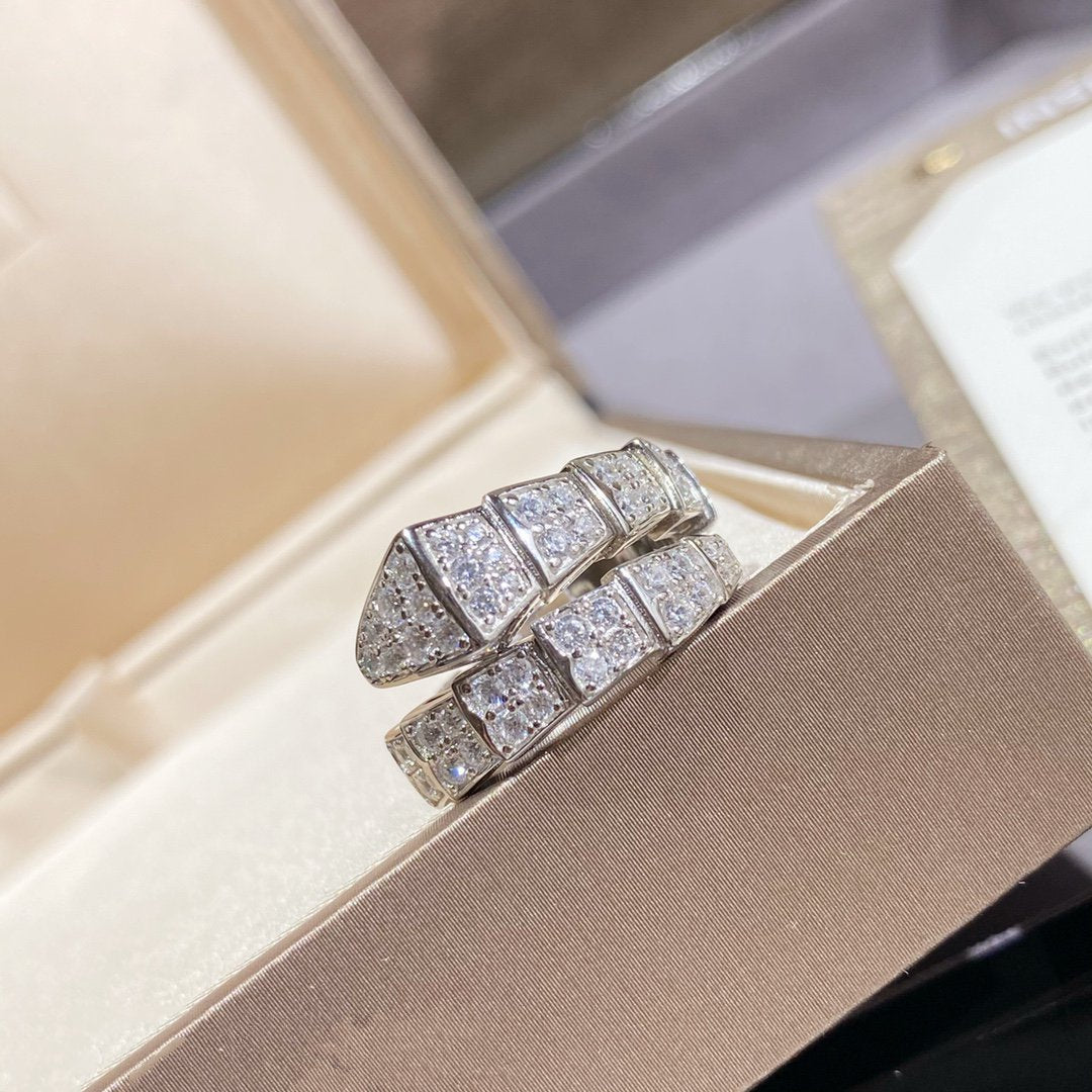 [vivabelle]SERPENTI RING SILVER DIAMOND PAVED