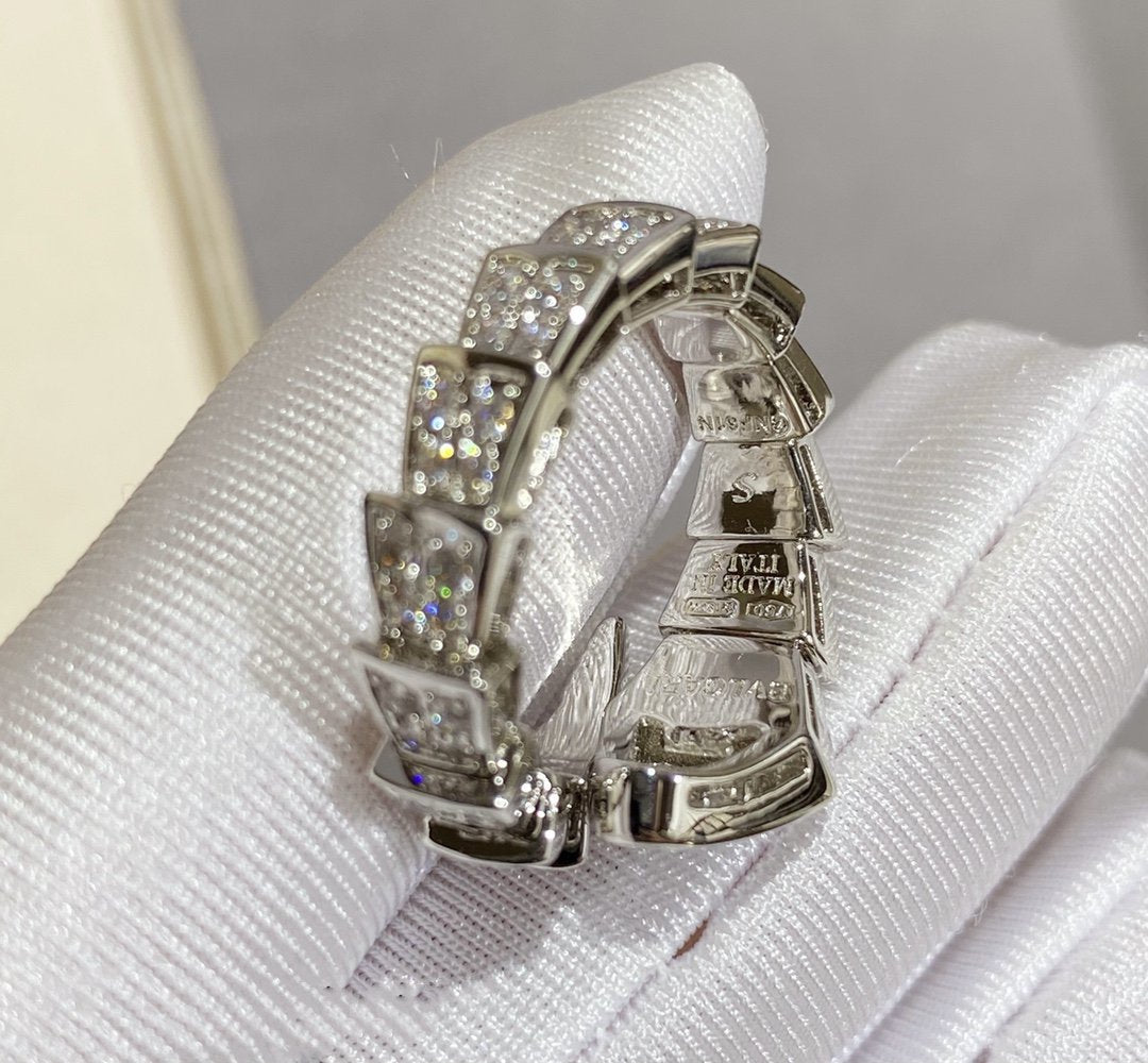 [vivabelle]SERPENTI LARGE RING SILVER DIAMOND PAVED