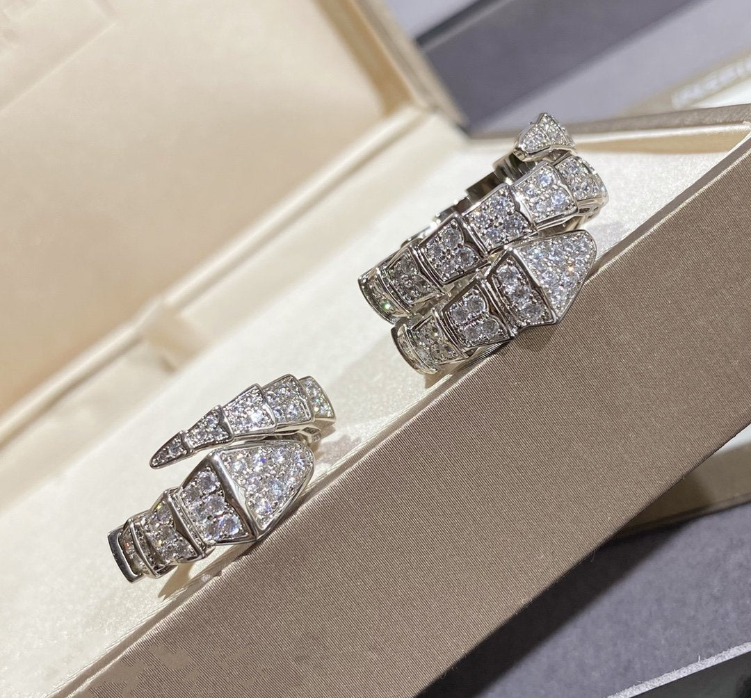 [vivabelle]SERPENTI LARGE RING SILVER DIAMOND PAVED