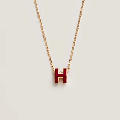 [vivabelle]HM CLIC RED ENAMEL GOLD NECKLACE
