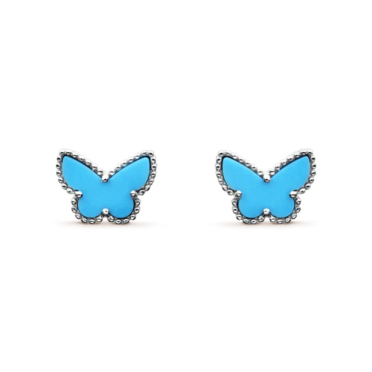 [vivabelle]BUTTERFLY TURQUOISE EARRINGS SILVER