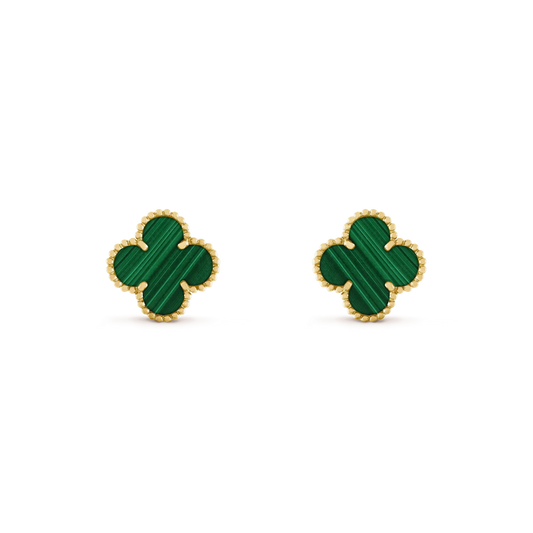 [vivabelle]CLOVER MEDIUM 1 MOTIFS MALACHITE  EARRINGS