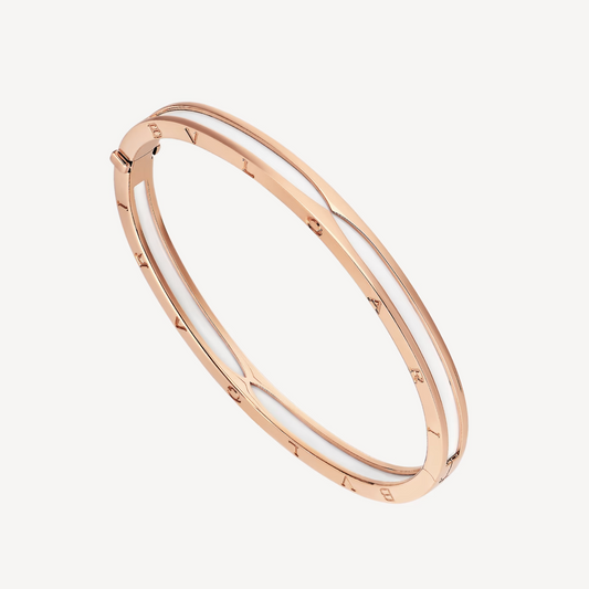 [vivabelle]ZERO 1 PINK GOLD WITH WHITE CERAMIC BRACELET
