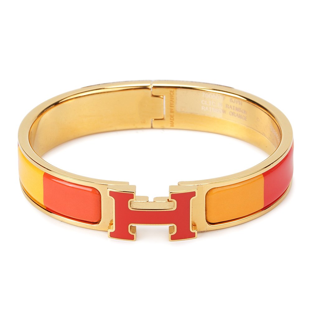 [vivabelle]H BRACELET ORANGE RAINBOW CERAMIC