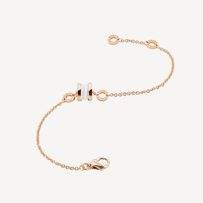 [vivabelle]ZERO 1 SOFT PINK GOLD AND WHITE CERAMIC BRACELET