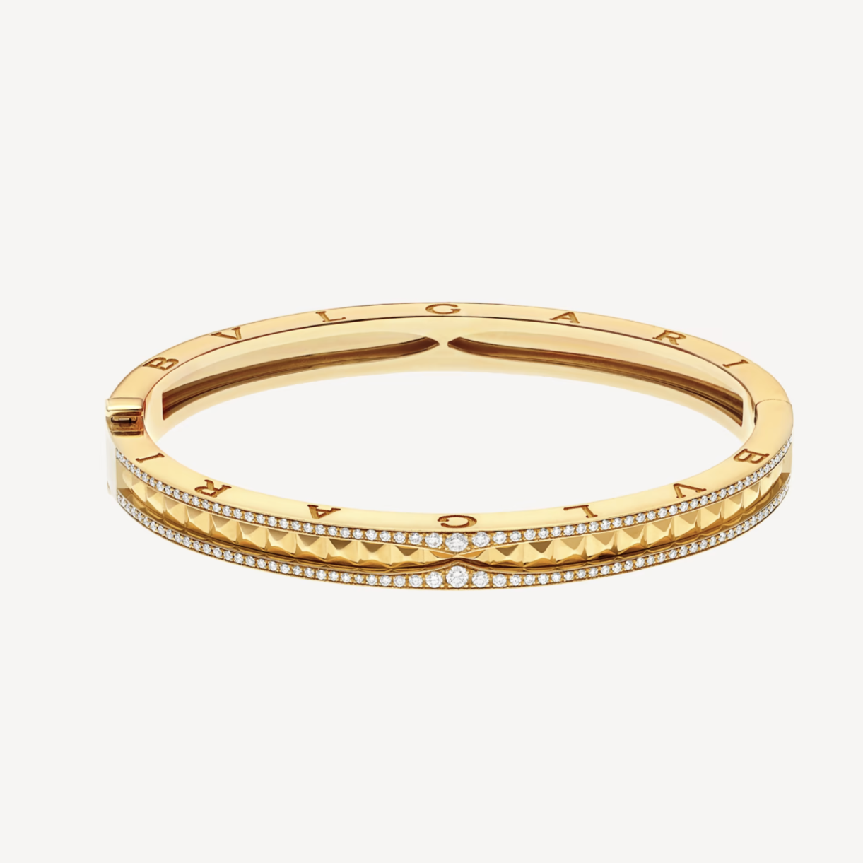 [vivabelle]ZERO 1 SPIRAL AND PAVED DIAMOND GOLD BRACELET