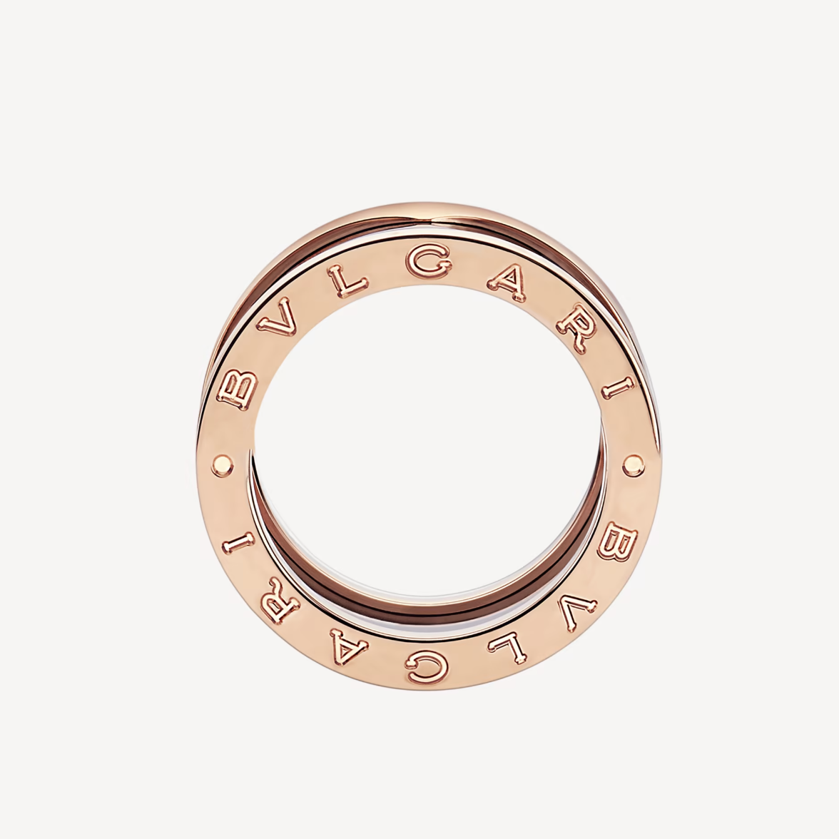 [vivabelle]ZERO 1 FOUR-BAND LOOPS AND BLACK CERAMIC SPIRAL PINK GOLD RING